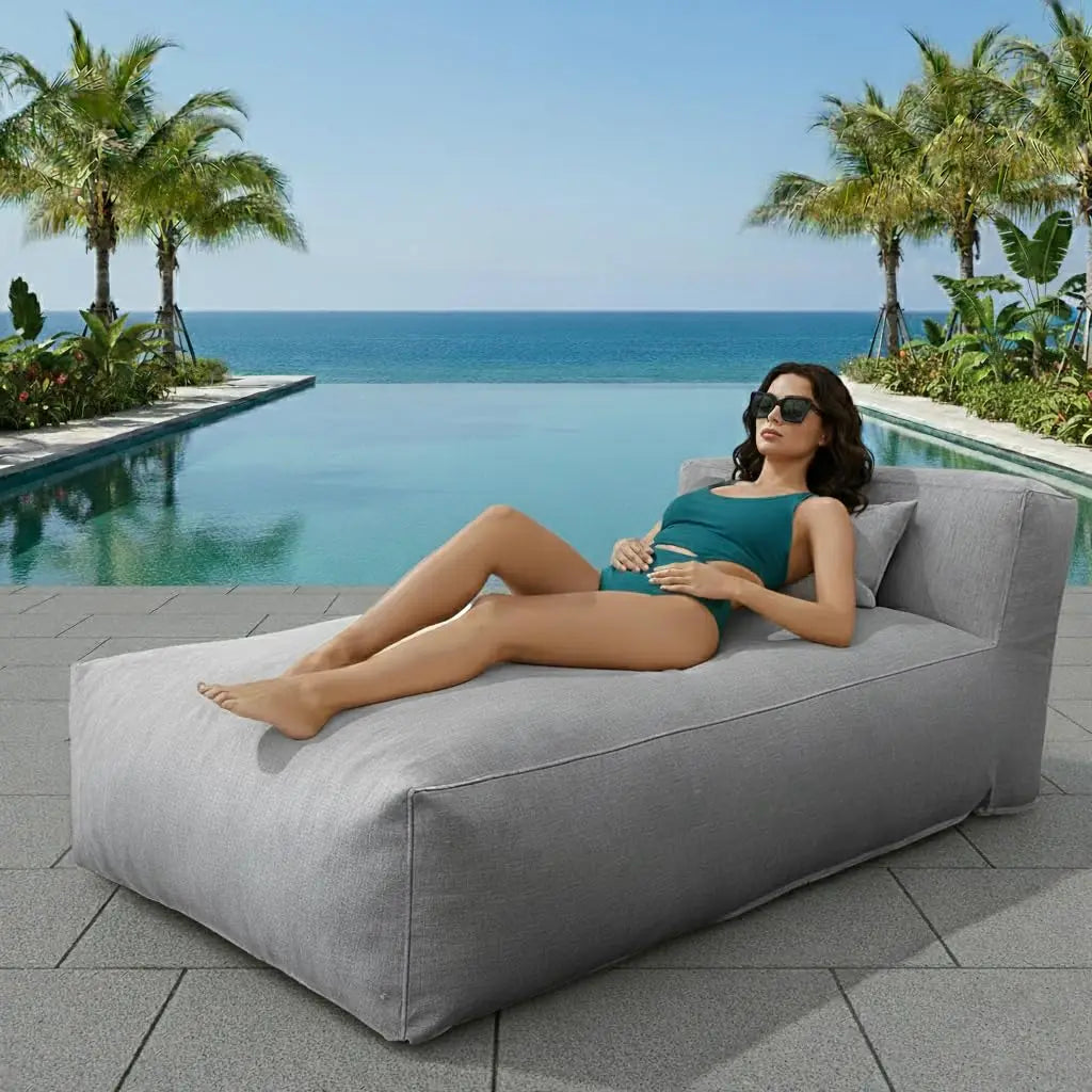 Outdoor Bean Bag Lounger Chair For Sunbathing And Tanning