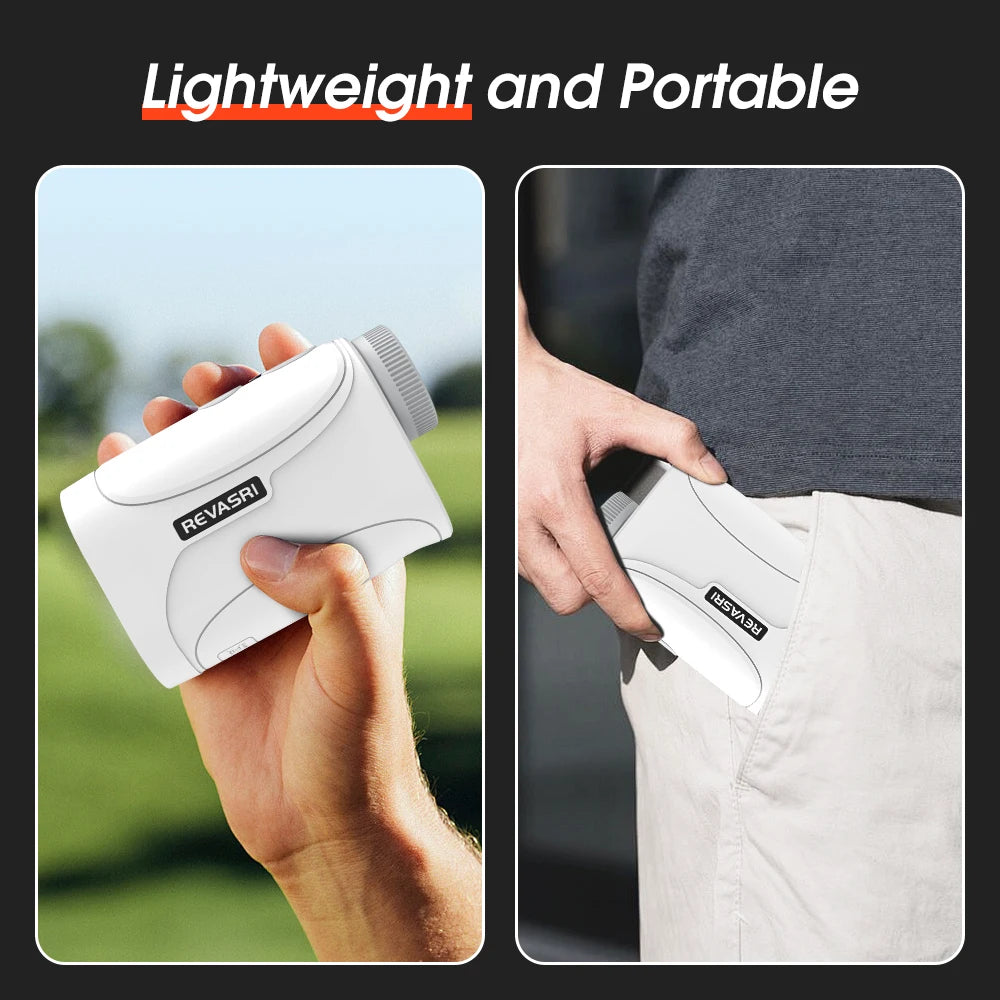 REVASRI Mini Golf Rangefinder 1300 Yards 6X Magnification, Flag Lock & Vibration Alert, Slope Mode Range Finder for Golfing