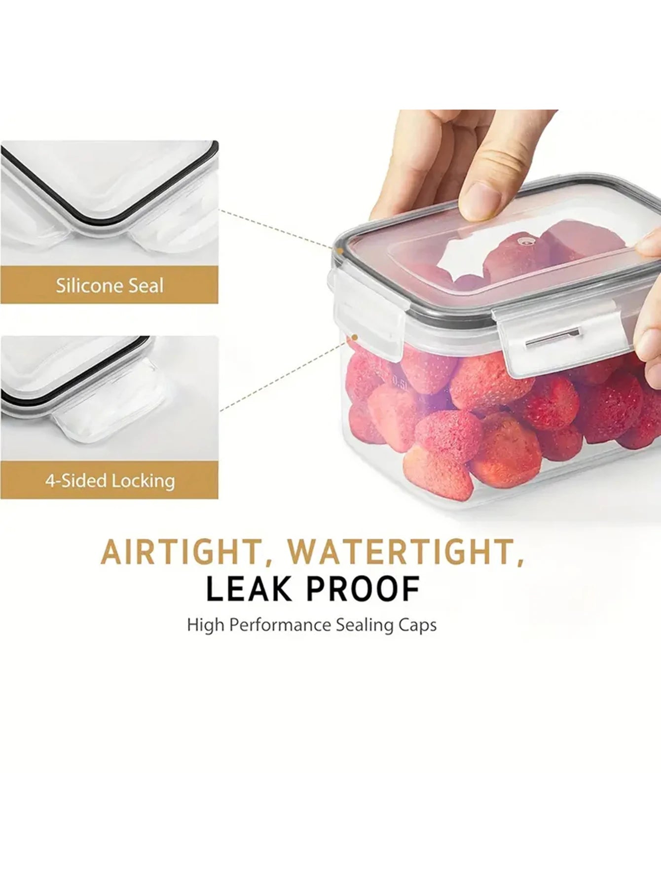 24pcs Airtight Food Storage Containers with Labels for Flour Grains, Coffee Beans and Kitchen Spices Keep Food Fresh Organized