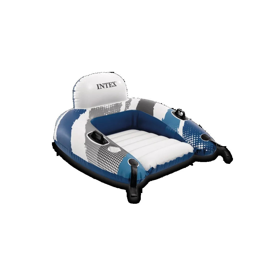 Intex River Run Lounge - Inflatable Floating Water Seat with Quick Connects - River Lake Pool
