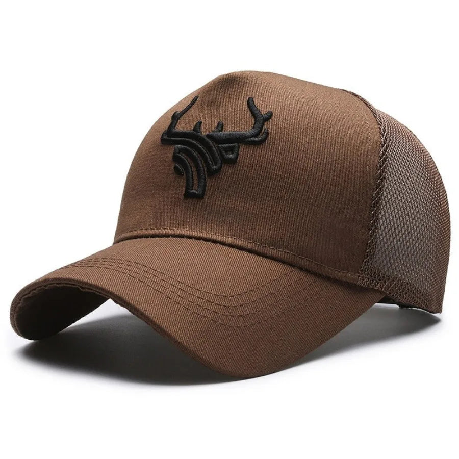 Unisex Antlers Embroidery Baseball Cap Adjustable Outdoor Sun Hat