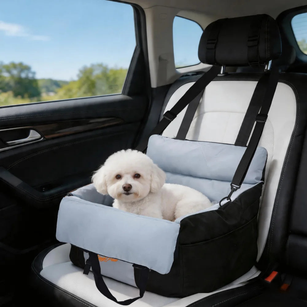 BORWART Portable Dog Car Seat Booster With Safety Belt