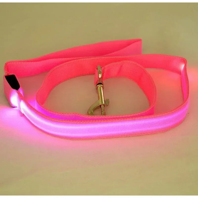 LED Glowing Dog Leash With Flashing Lights For Night Safety