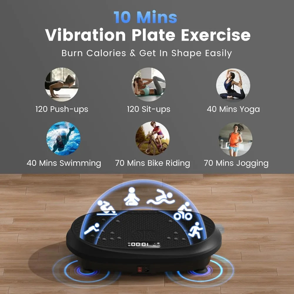 Vibration Plate Exercise Machine, Vibrating Fitness Platform for Lymphatic Drainage, Full Body Shaker Workout Equipment