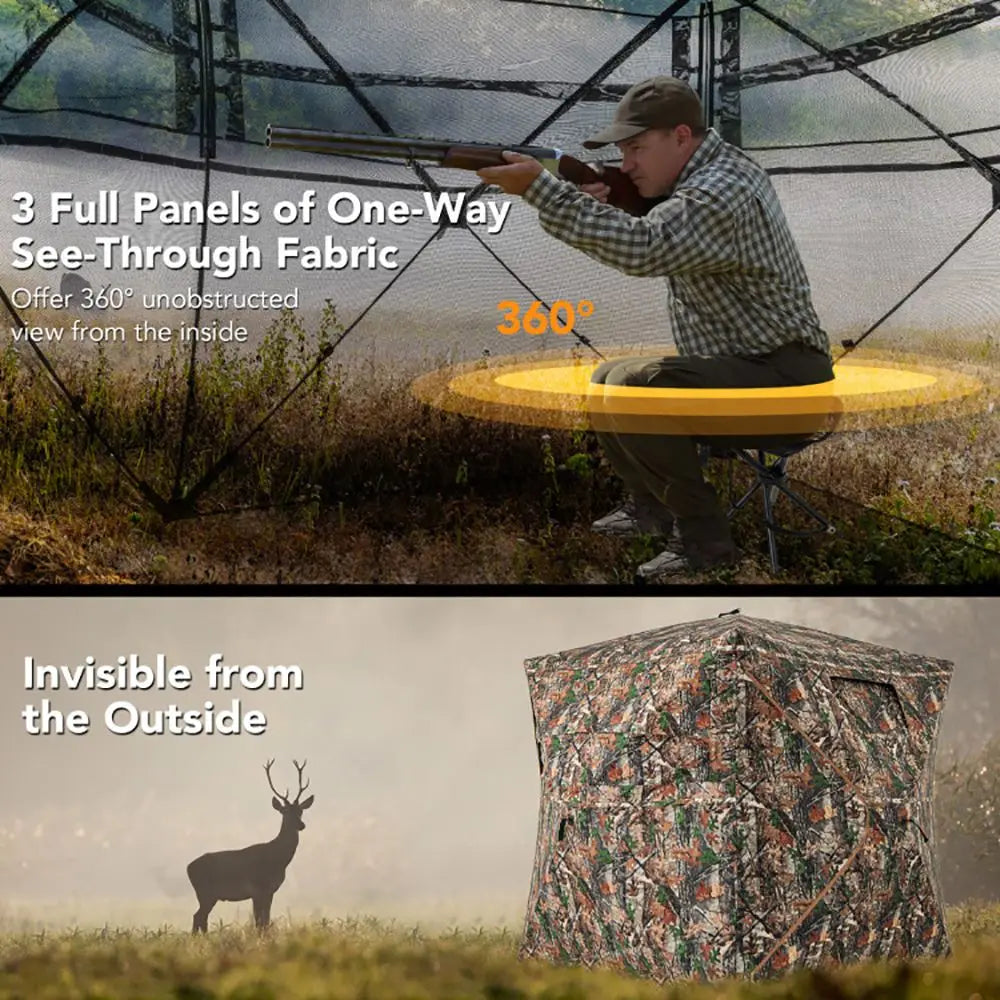 Detachable Hunting Blind With Skylight And 360 Degree View
