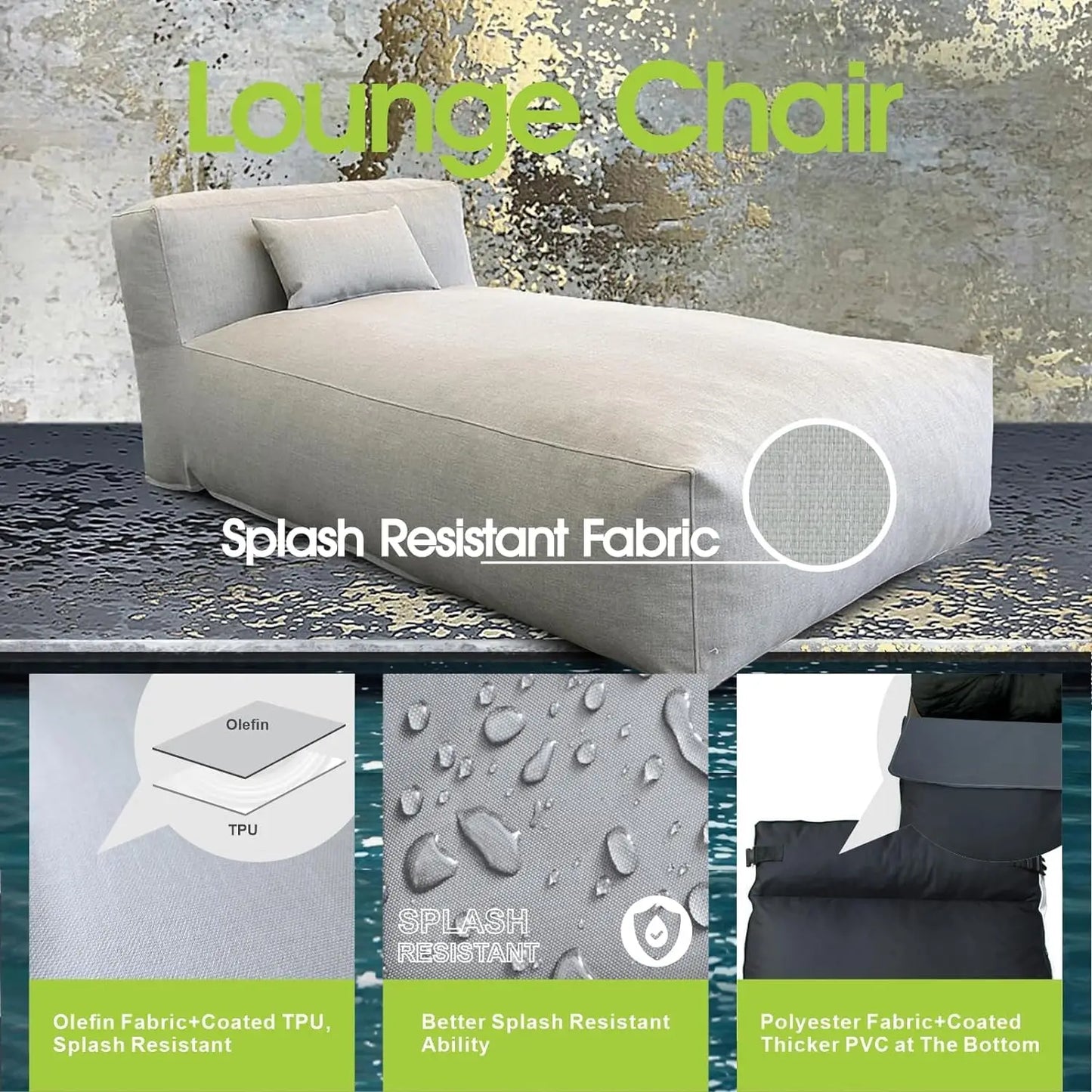Outdoor Bean Bag Lounger Chair For Sunbathing And Tanning