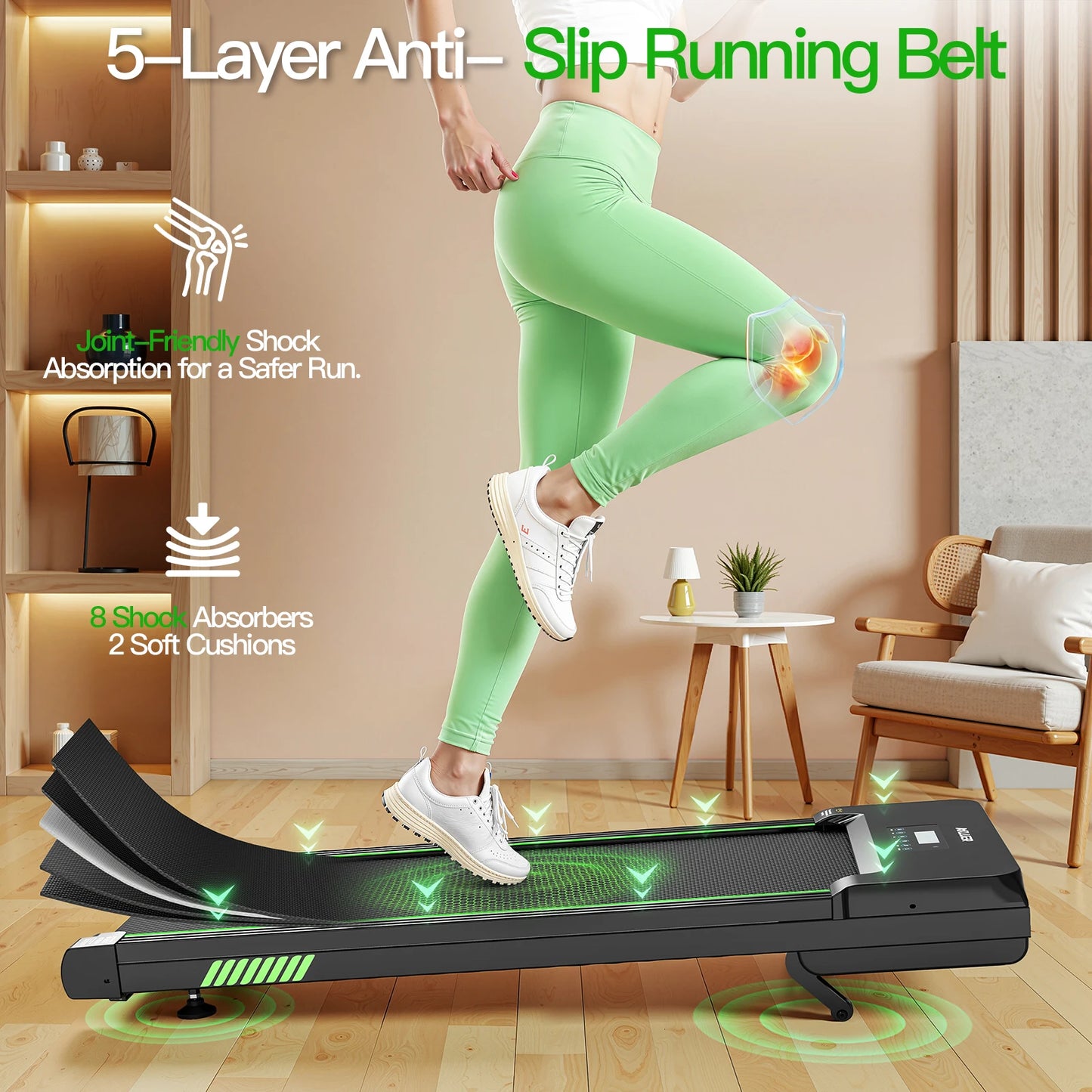 Akluer Walking Pad with 12% Auto Incline,2.5HP Quiet Under Desk Treadmills for Home and Office with Smart App&Bluetooth Speaker