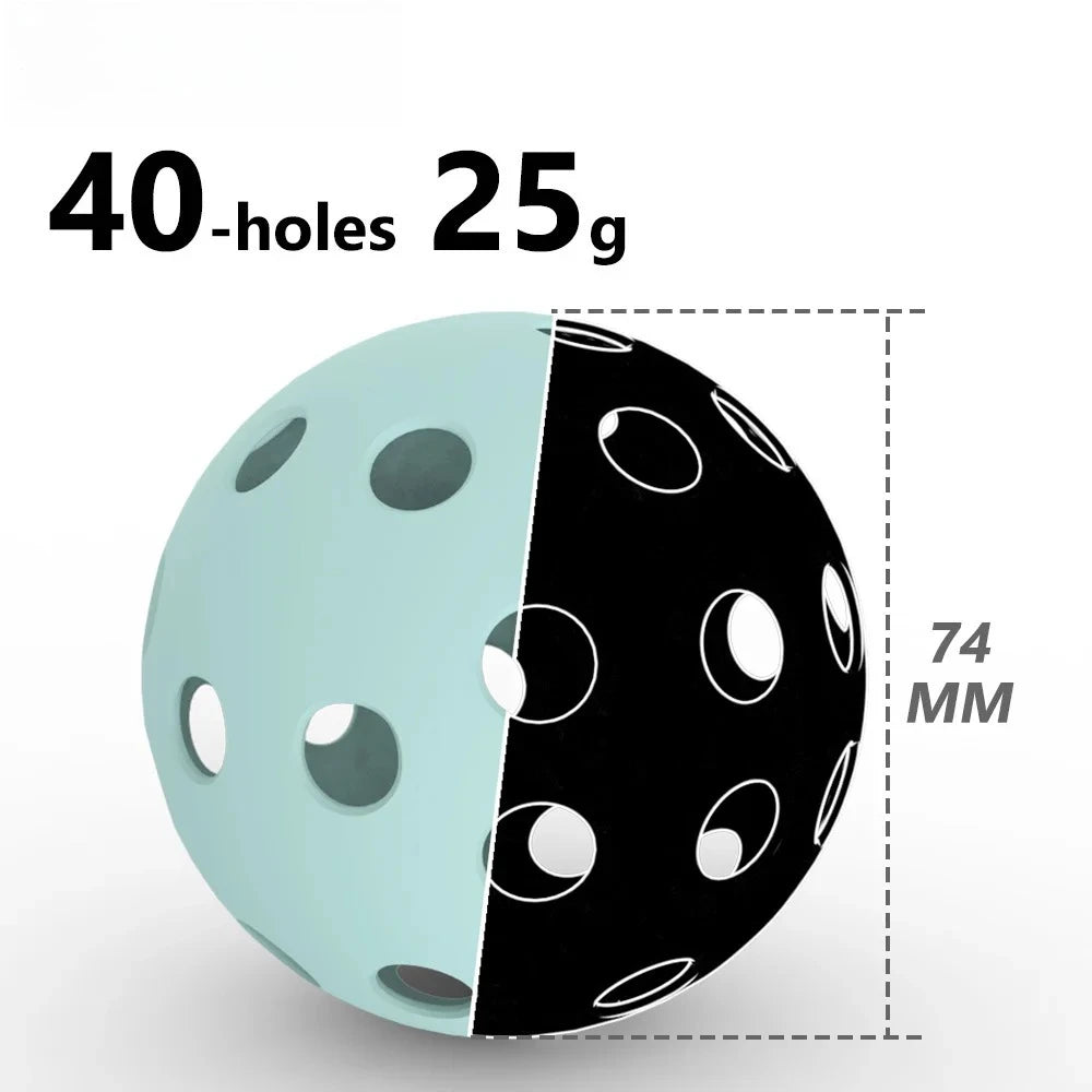 Joysent Durable Outdoor Pickleball Balls 40 Holes 74mm Training Paddle Ball TPE Plastic Competition Practice Light Blue
