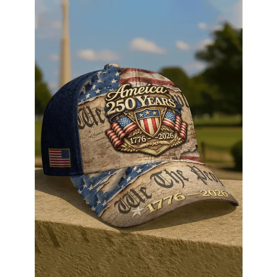 Breathable Patriotic Baseball Cap US Anniversary Tribute Hat Washed