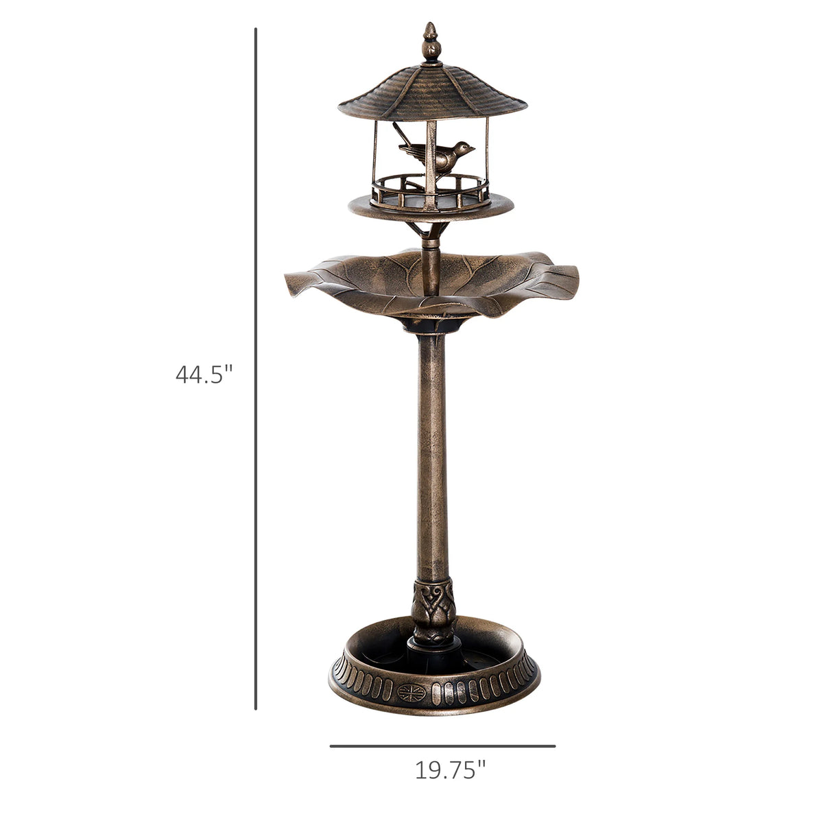 Outsunny Three In One Outdoor Bird Bath Feeder And Planter