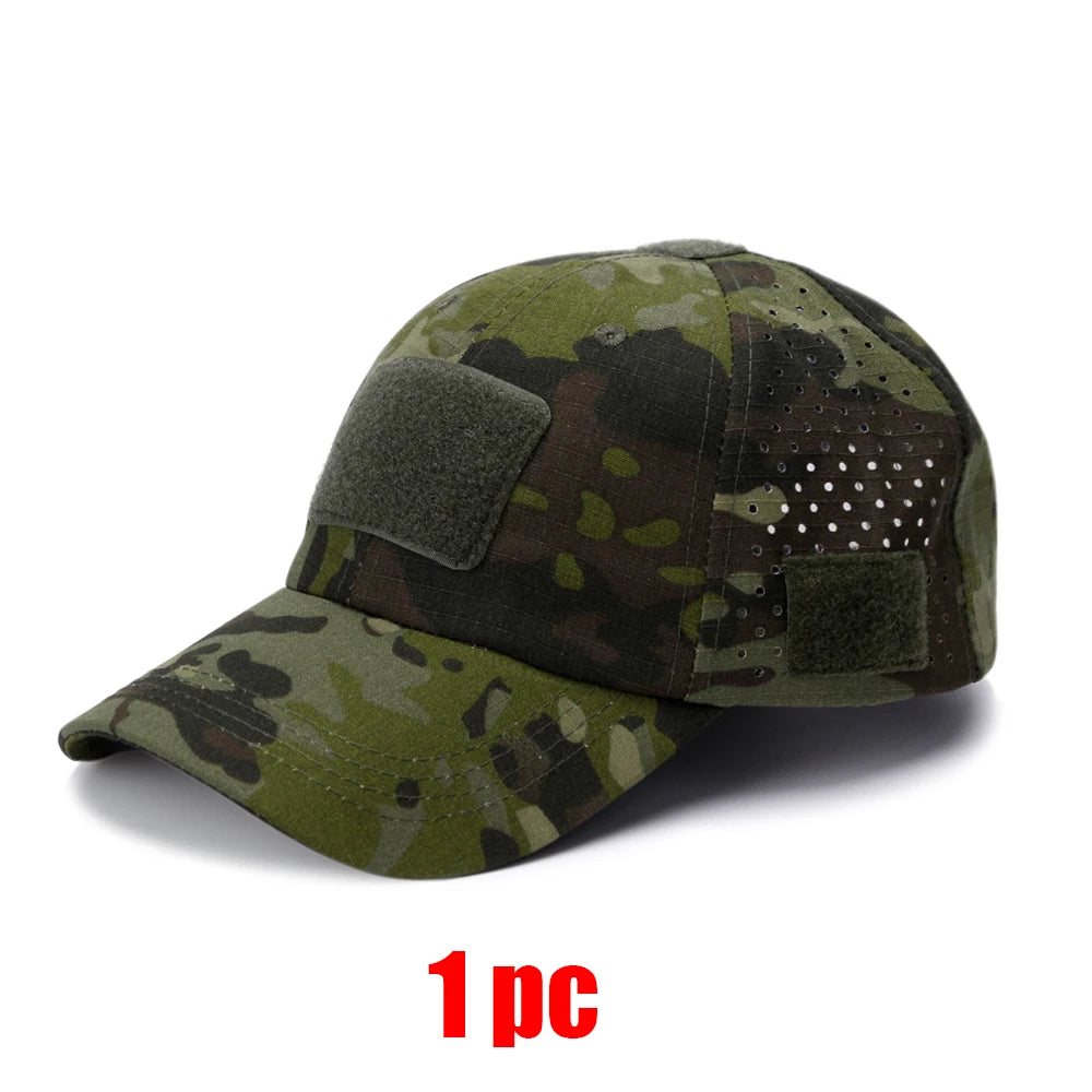 New Men Camouflage Baseball Cap Breathable Sunscreen Hat Outdoor Sports Hunting Hiking Camping Beach Fishing Sun Hat