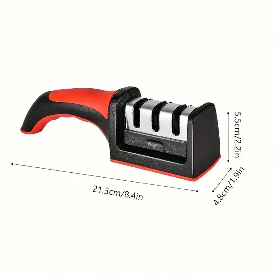 3-Stage Knife Sharpener, Multi-Function, Non-Slip Base, Portable Kitchen Gadget