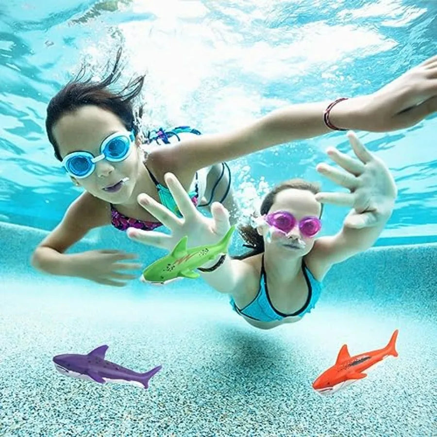 Underwater Pool Diving Toys, 8 Pcs Water Pool Toys for Ages 4-8 8-12 Diving Rings and Pool Torpedo Set Training Dive Rings Swim