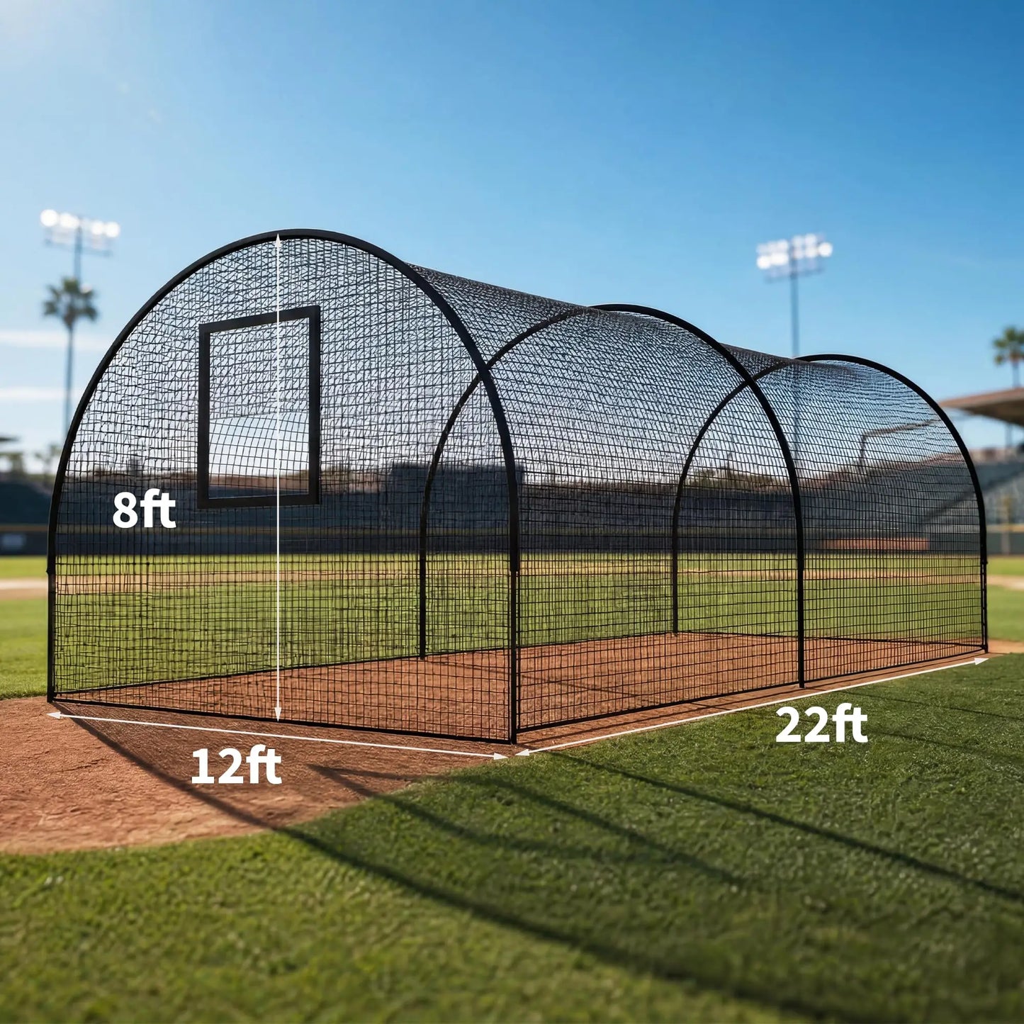 HiMISS Baseball Batting Cage With Frame And Net Backyard Practice