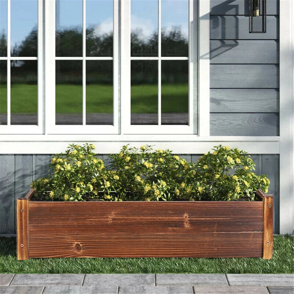 Pine Wood Garden Planter Box Raised Bed for Outdoor and Indoor Plants