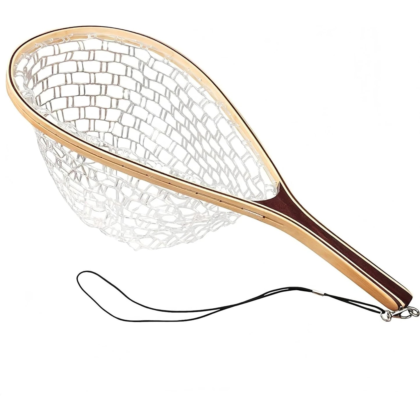 Fishing Net Fly Fishing Landing Net with Soft Mesh Wooden Landing Net for Fly Fishing Catch Release Fish Net with Wood Handle