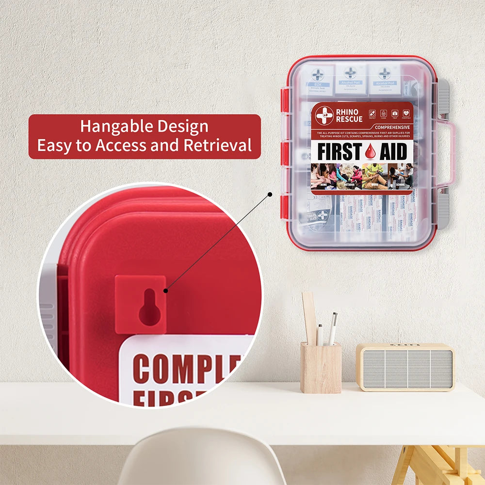 RHINO RESCUE 350 Piece First Aid Kit for Home Office