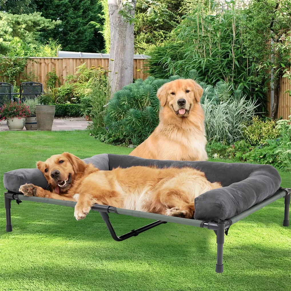 BINGOPAW Outdoor Elevated Cooling Dog Bed Lounger for Camping