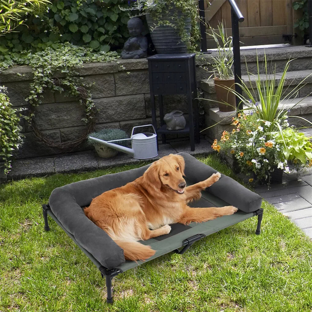 BINGOPAW Outdoor Elevated Cooling Dog Bed Lounger for Camping
