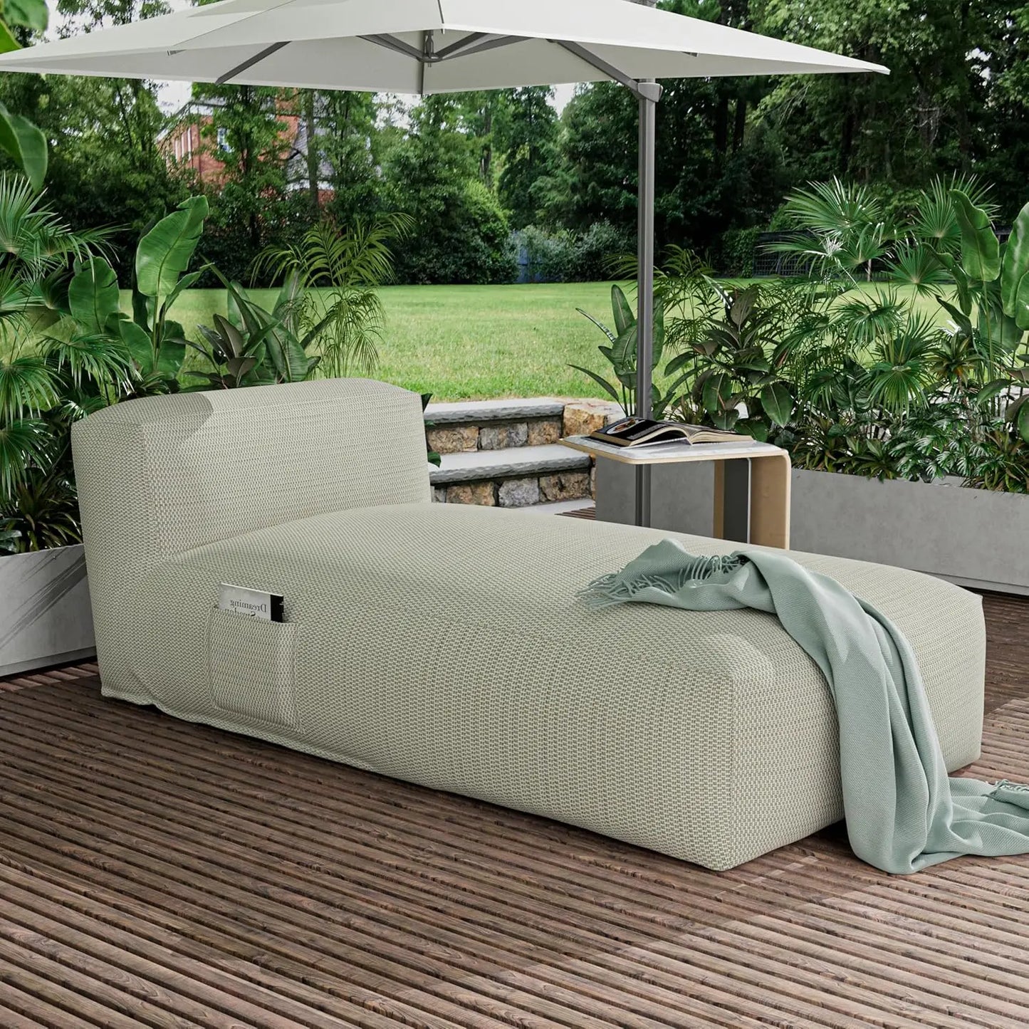 Outdoor Bean Bag Lounger Chair For Sunbathing And Tanning