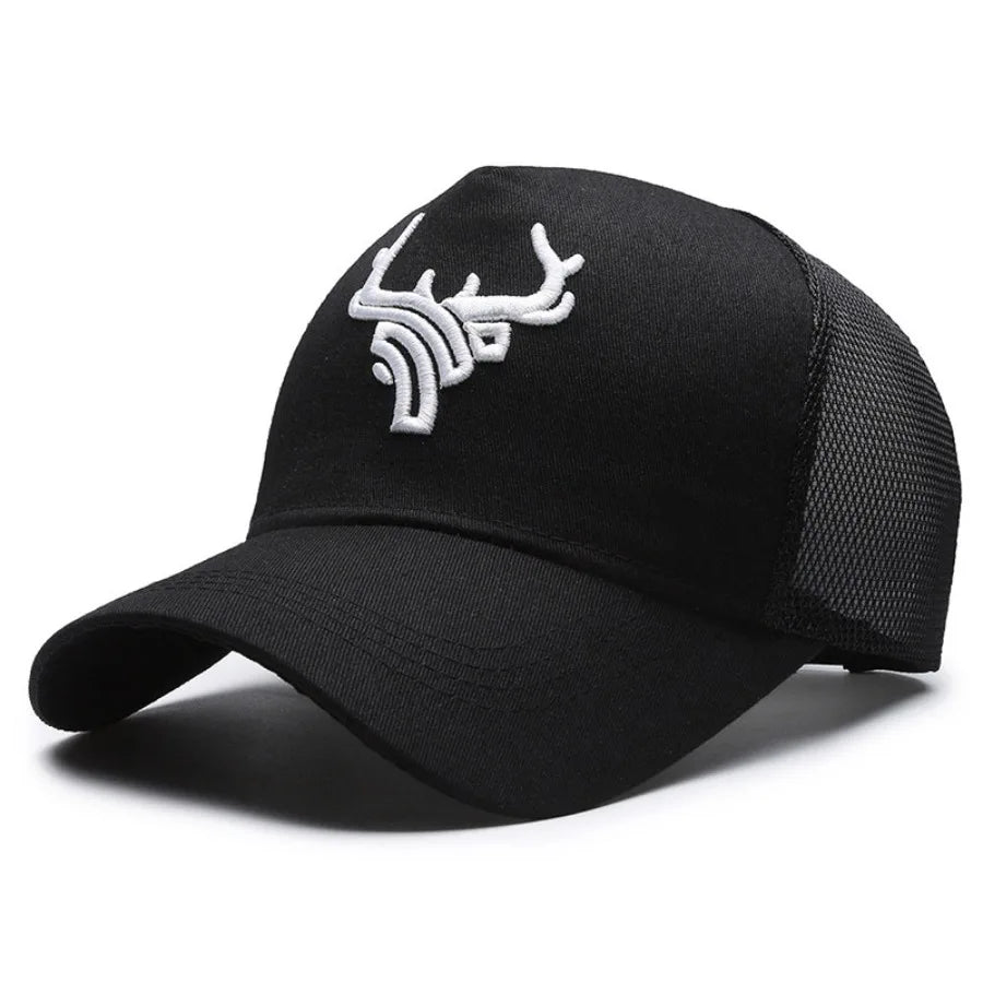 Unisex Antlers Embroidery Baseball Cap Adjustable Outdoor Sun Hat