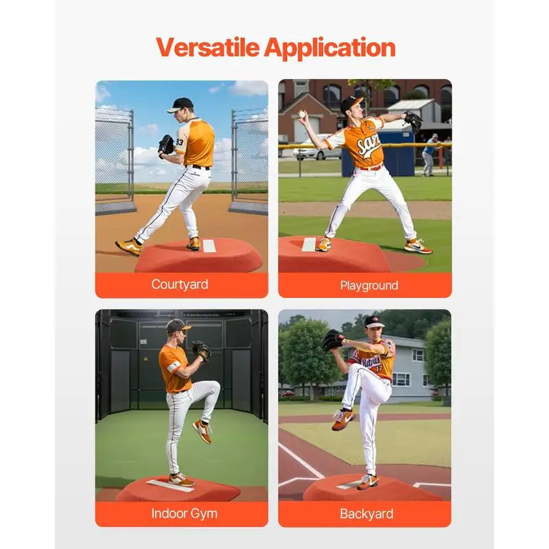 Pitching Mound, Portable Baseball Game Mound, 42 in Indoor Outdoor Pitching Practice and Training Equipment, One-Piece Softball Pitching Aids with Antifade Turf and Pitching Rubber