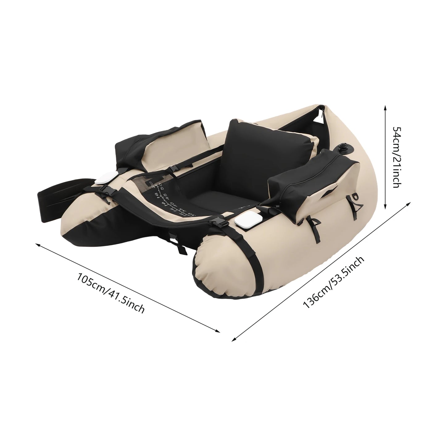 Inflatable Fishing Boat Portable Oxford Cloth 130kg Capacity