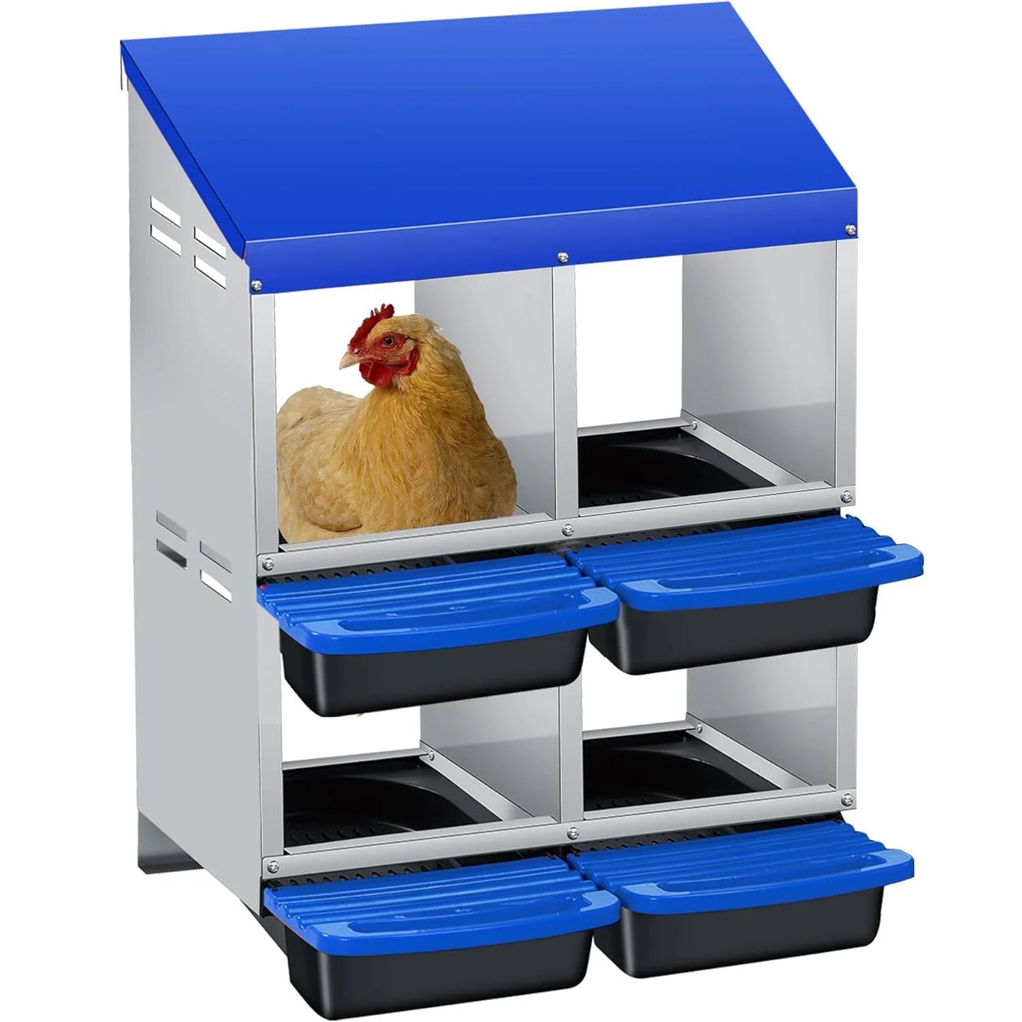 TWISTER.CK Metal Chicken Nesting Box With Automatic Roll Out Egg Collection
