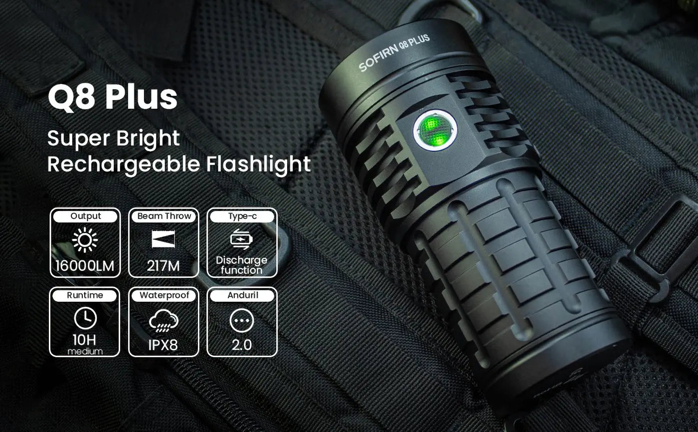 Sofirn Q8 Plus Super LED Flashlight With Type C And USB