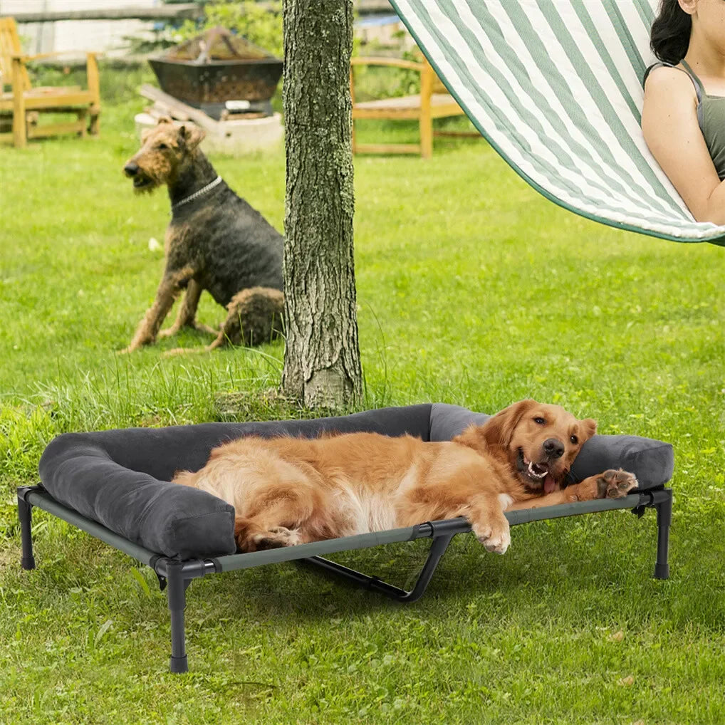 BINGOPAW Outdoor Elevated Cooling Dog Bed Lounger for Camping