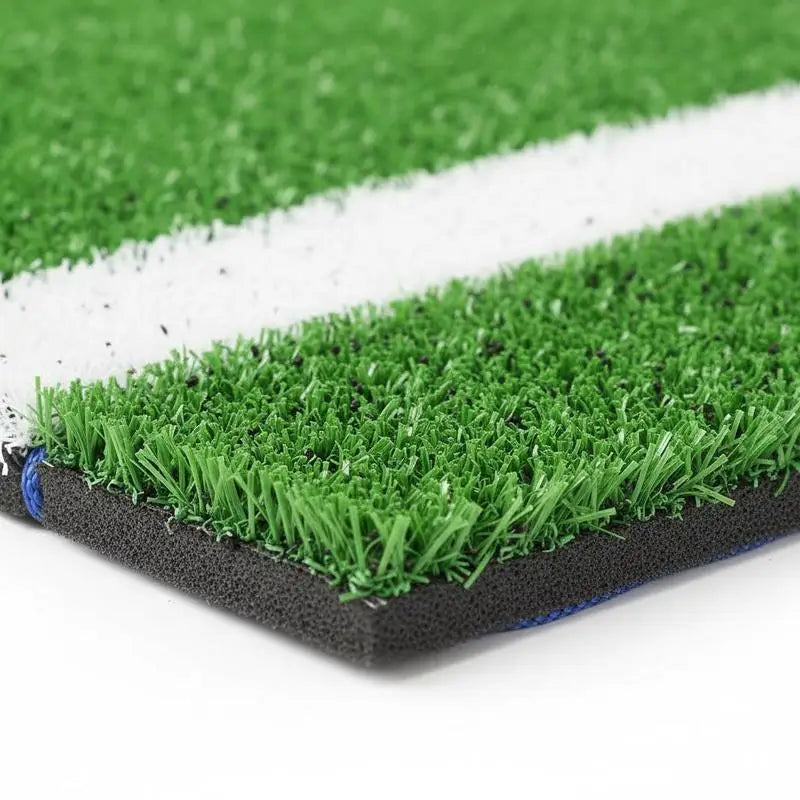 Baseball Softball Hitting Mat 10x3.8 ft For Training Facility Gym Backyard, Lined Foam Backing Portable Practice Aid Tightening Rope Green