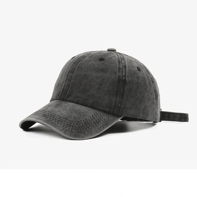 Arthmix Solid Washed Denim Baseball Cap Unisex Cotton Sunshade Hat