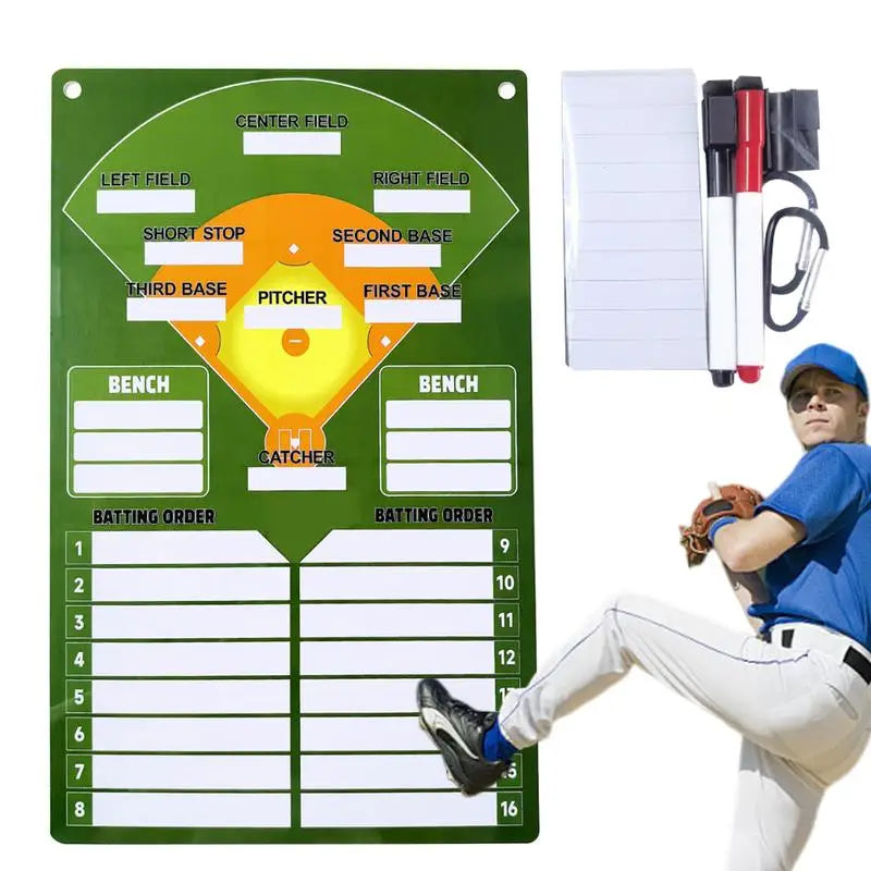 Erasable Baseball Coaching Board Magnetic Dugout Clipboard