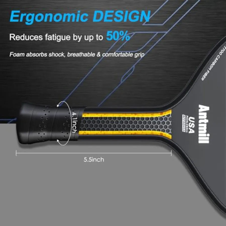 Pickleball Paddles Set of 2 Thermoformed T700 Carbon Fiber Paddle Set, USAPA Approved