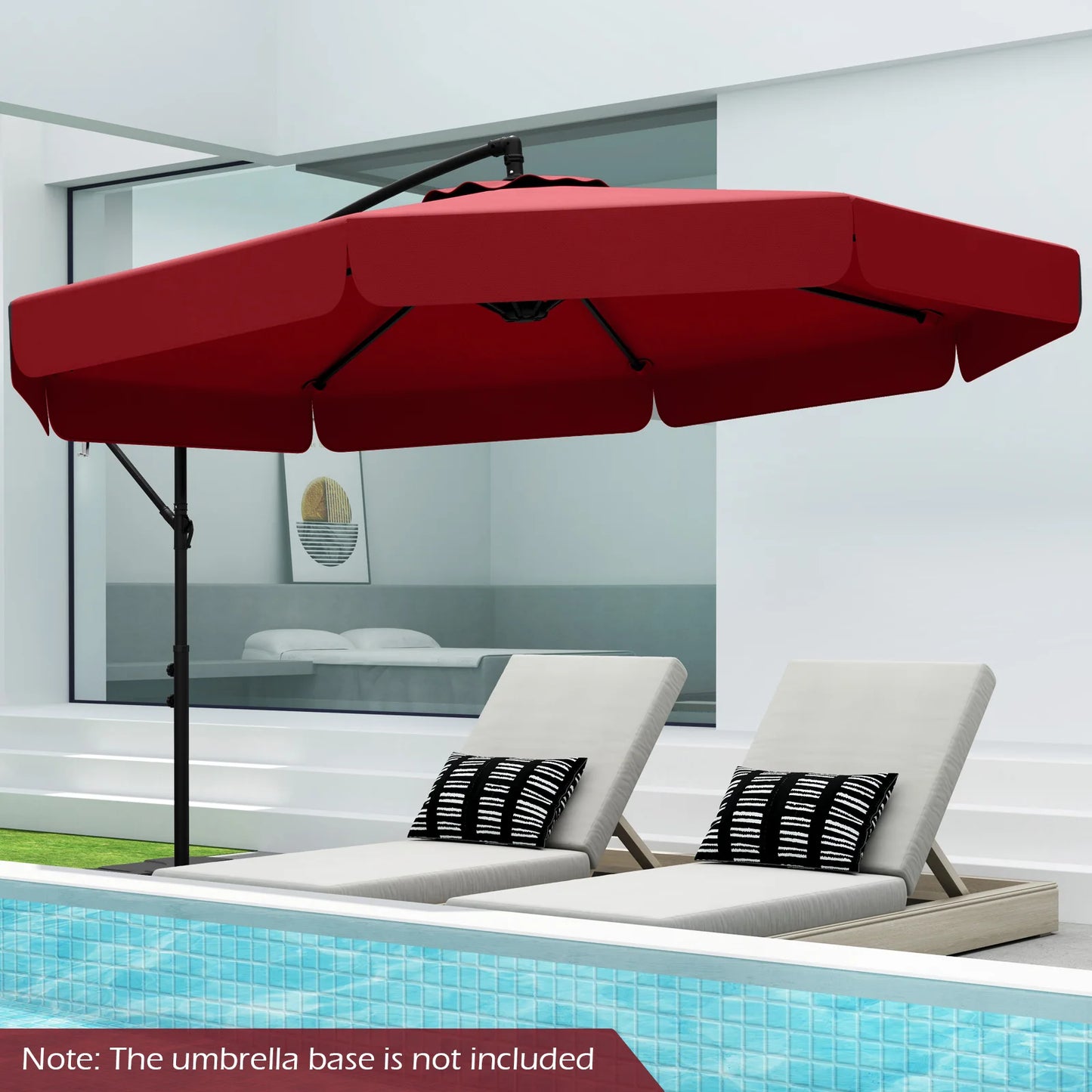 LIFEZEAL Cantilever Offset Hanging Umbrella With Cover