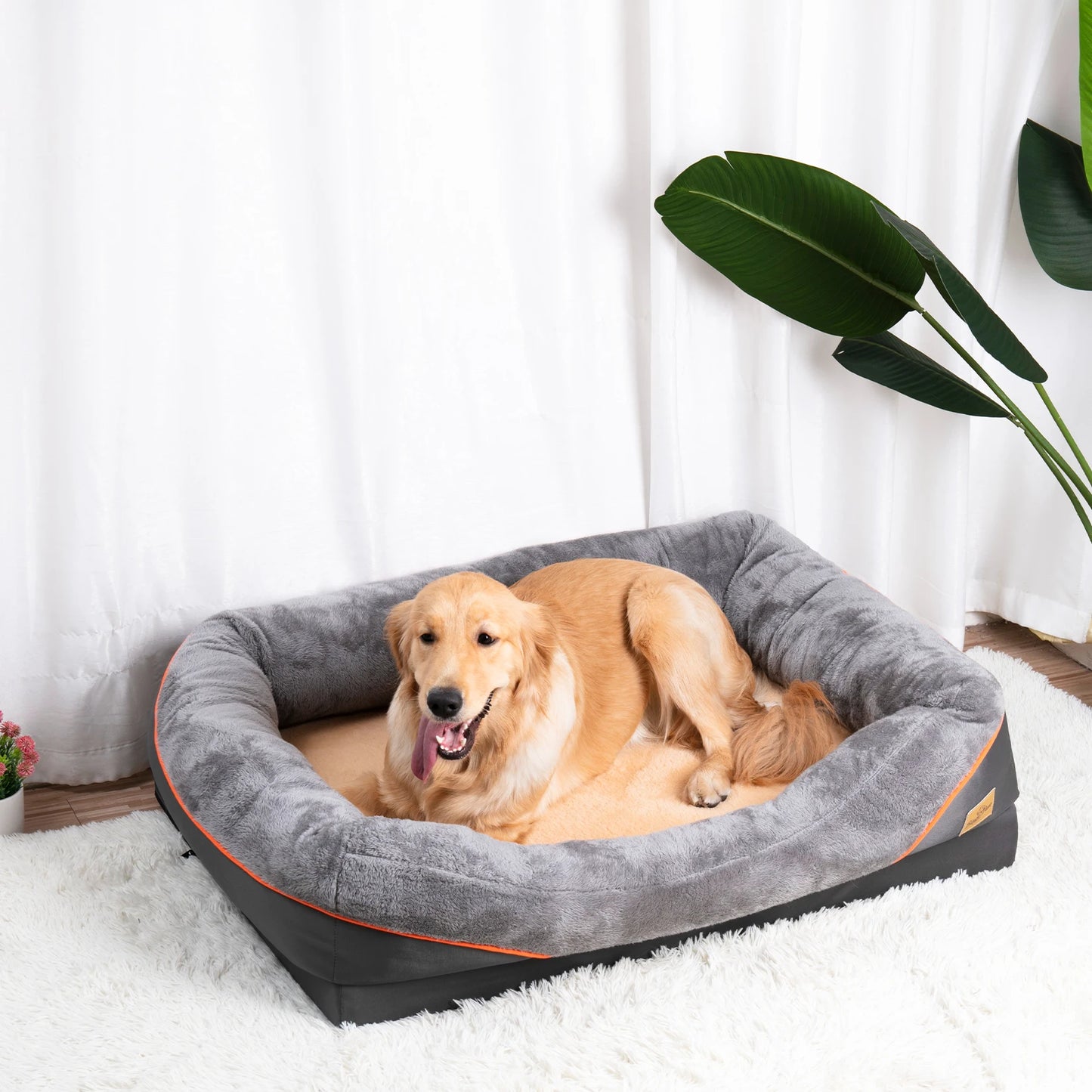 BINGOPAW Large Dog Bed With Removable Washable Cover Waterproof