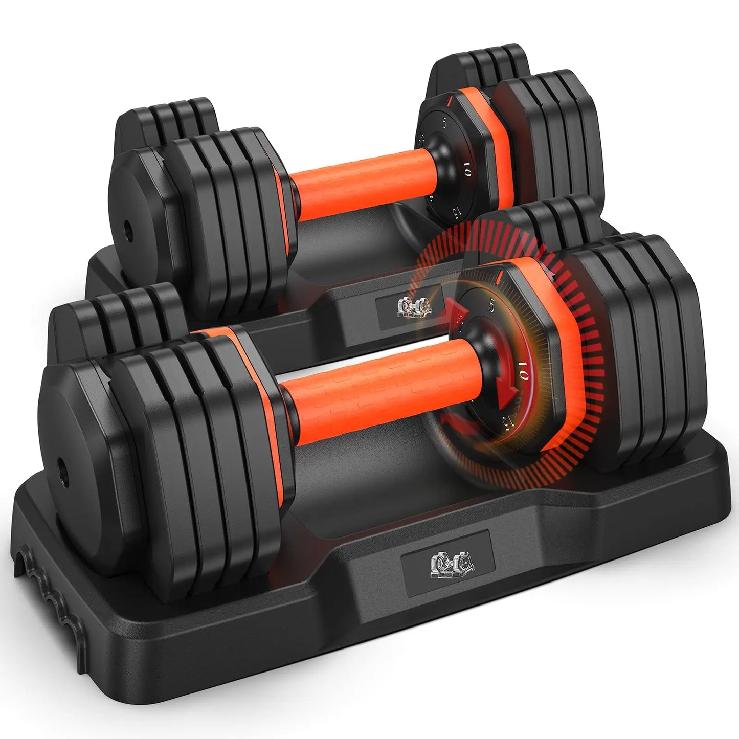 2026 Updated Adjustable Dumbbell Set 110lbs - Storage Box, Anti-Slip Grip, for Men & Women Home Gym