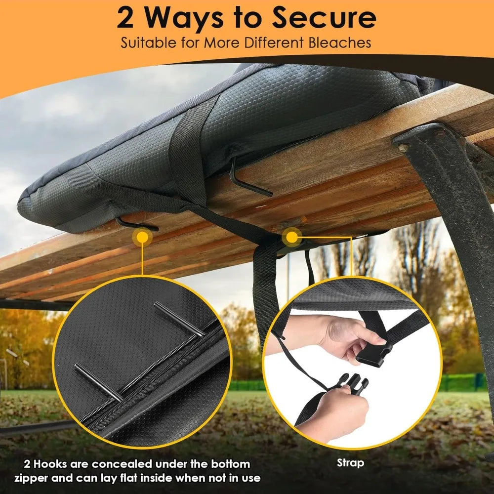 Dual-Sided Heated Stadium Seat with Back Support, 3 Heat Levels, Portable Folding Chair for Outdoor Bleachers