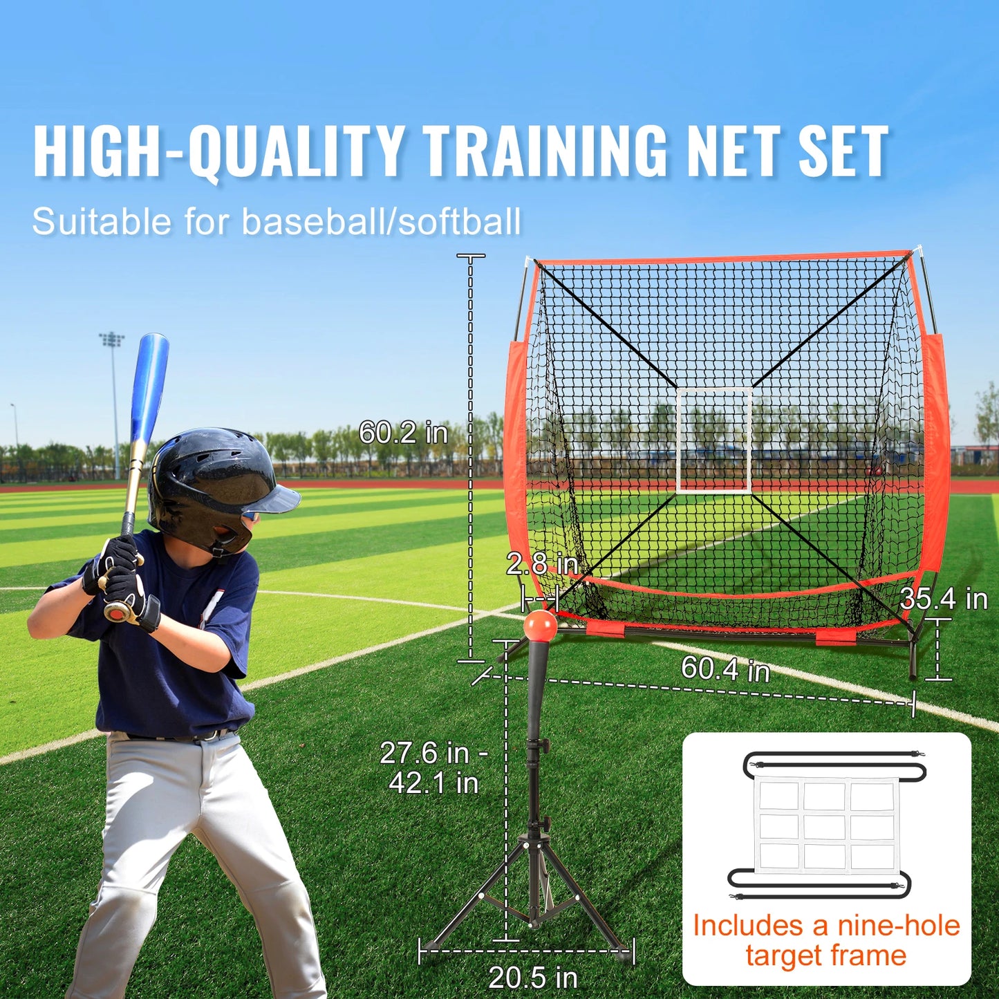 SucceBuy Baseball Softball Practice Net Hitting Batting Catching