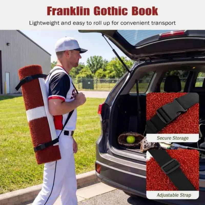 Softball Pitching Mat 10 x 3 Feet Softball Training Aid-Red