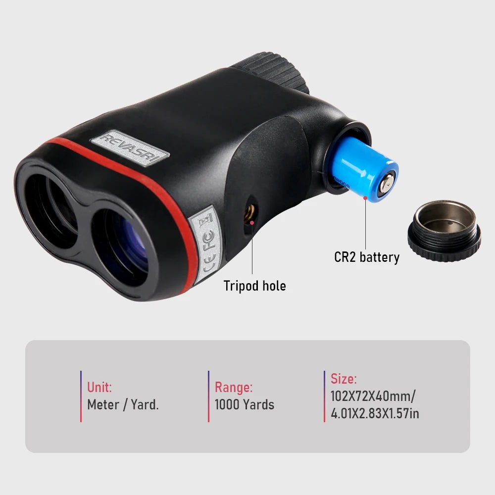 REVASRI Replaceable Battery HD Golf Range Finder, with Flagpole Lock Vibration and Slope Compensation, Rangefinder Designed for Golf