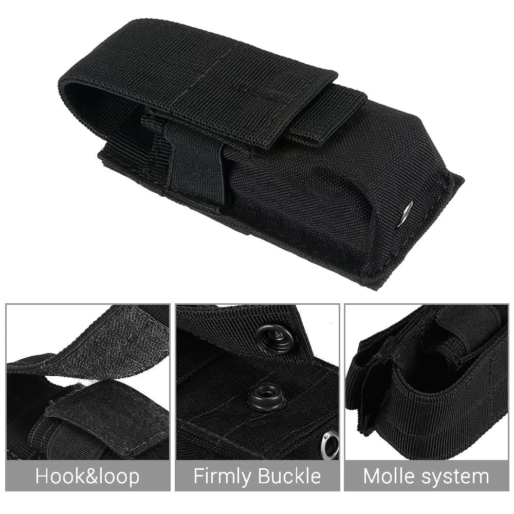 Molle Tactical Flashlight Pouch and Magazine Holder for 9mm EDC