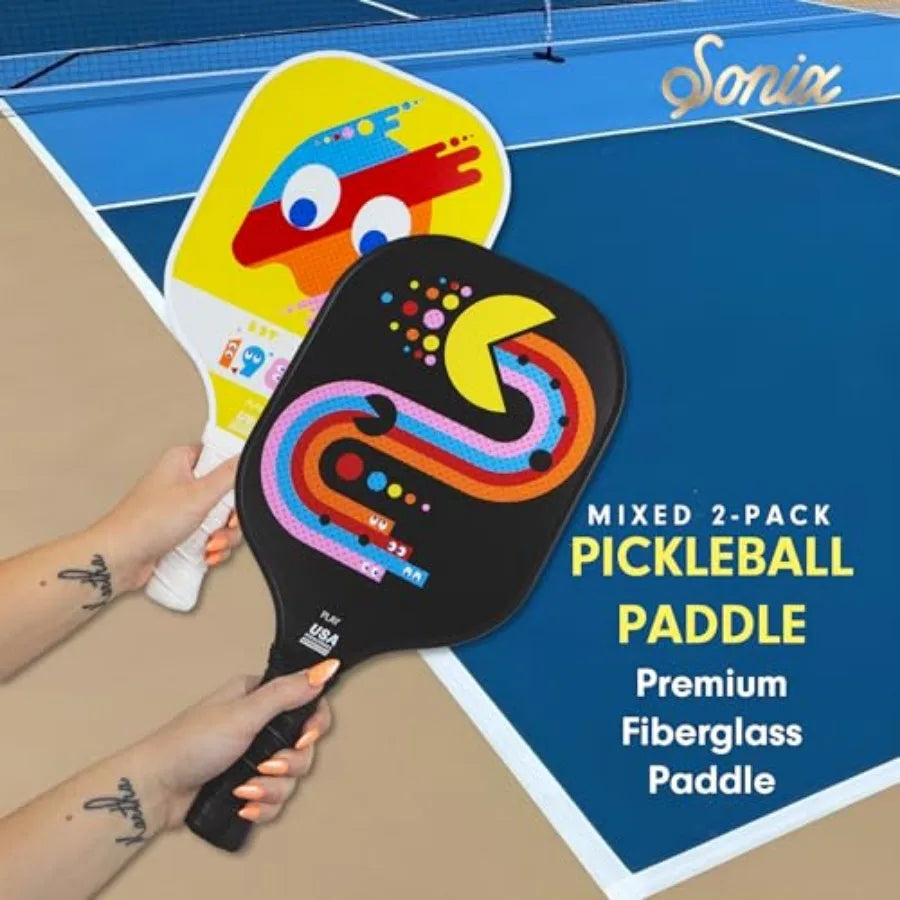 Pickleball Paddles Set of 2 USAPA Approved Fiberglass Surface, Honeycomb Core Mixed 2-Pack Paddles