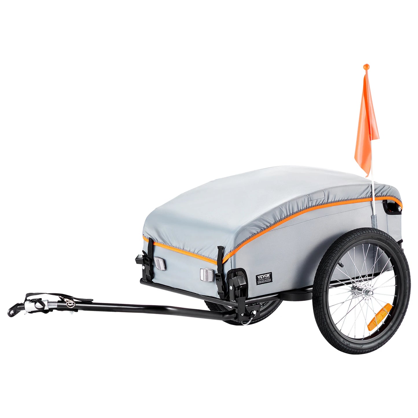 Bike Cargo Trailer Foldable Wagon With Waterproof Cover 100 Lb Capacity
