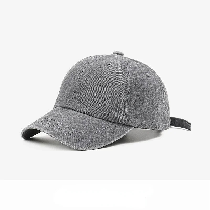 Arthmix Solid Washed Denim Baseball Cap Unisex Cotton Sunshade Hat