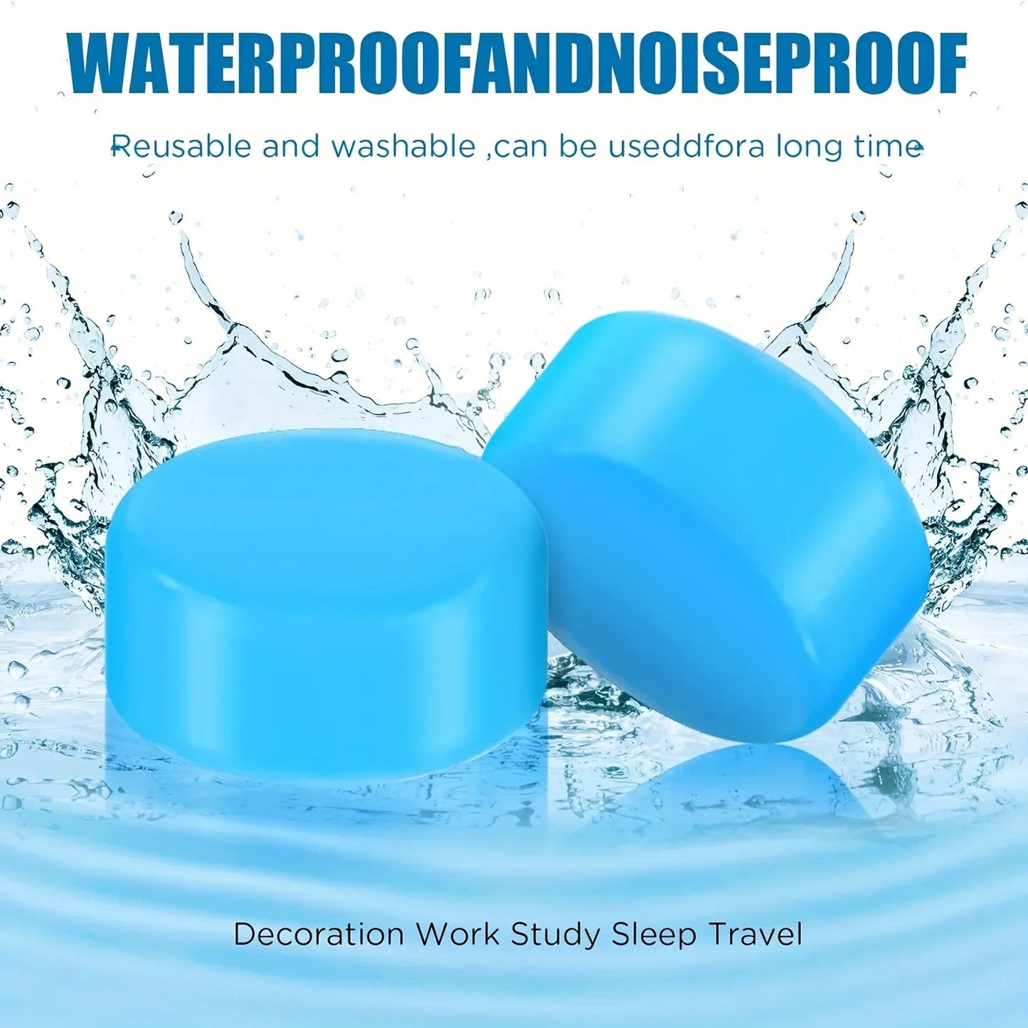 12 Pieces Silicone Reusable Sleep Ear Plugs - For Concerts, Swimming, Shooting, Snoring, Airplanes
