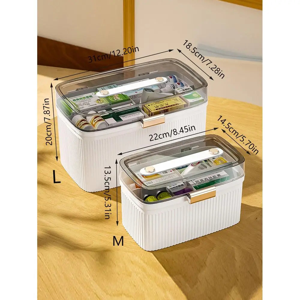 Portable Household Medical Box, Medicine Storage Organizer For Family Emergency And First Aid Kit