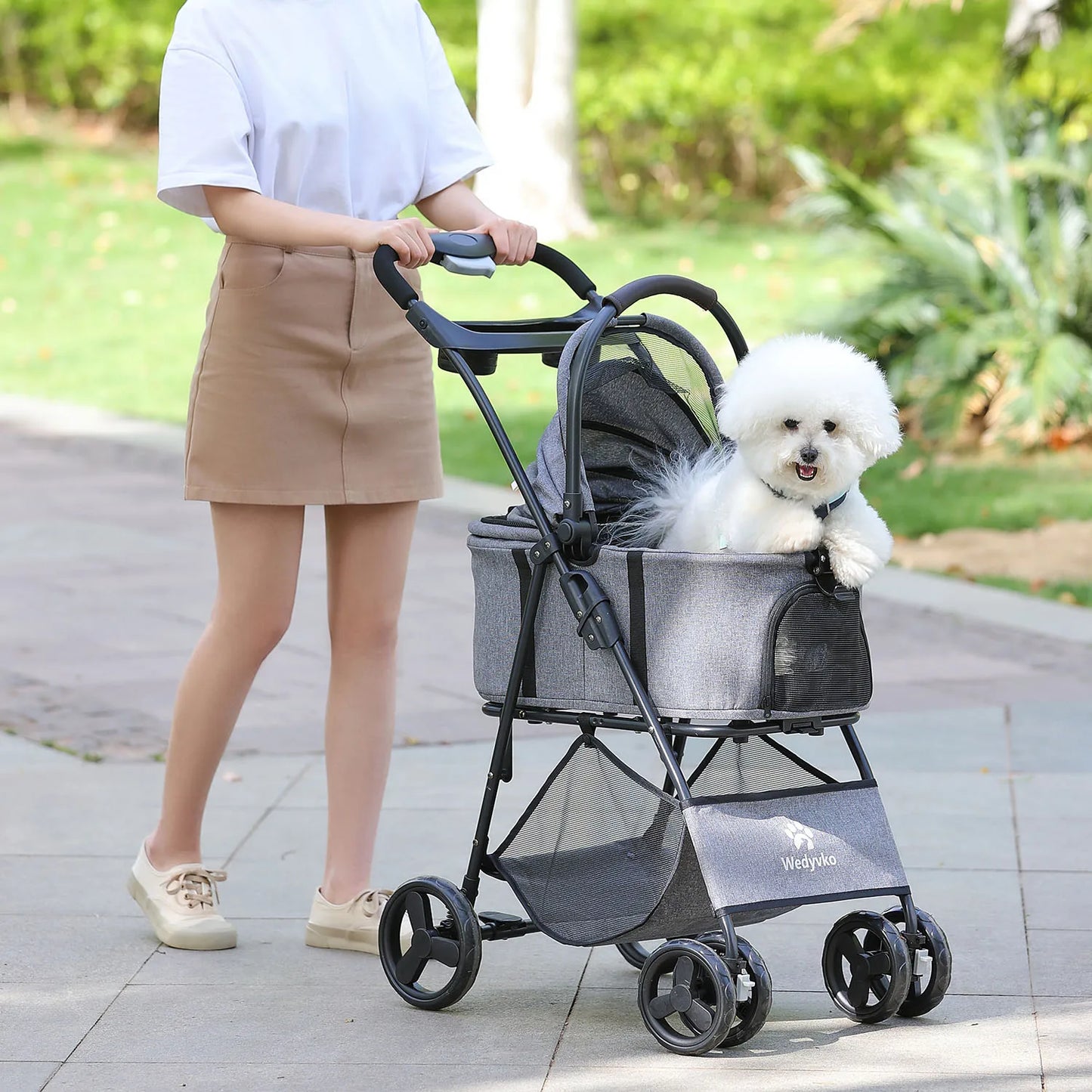 3 In 1 Pet Stroller With Removable Carrier For Small And Medium Dogs Cats