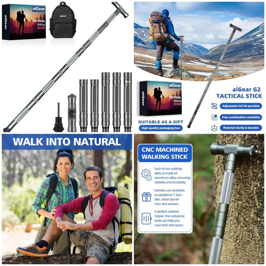 YTYIN G2 Tactical Hiking Stick With Adjustable Aluminum Trekking Poles