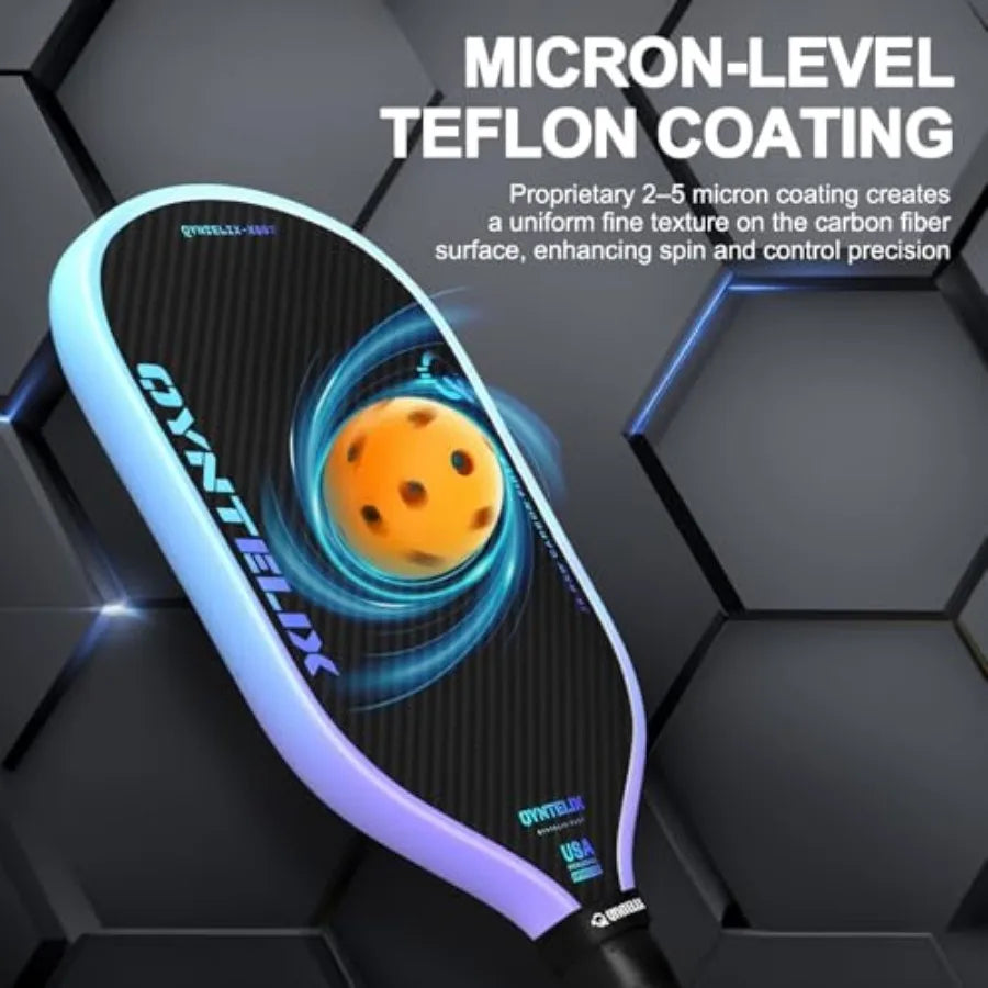 Pickleball Paddles Carbon Fiber Pickleball Paddle with 16mm HEX-Force™ Polymer Core, Thermoformed Pickleball Racket with Unibod